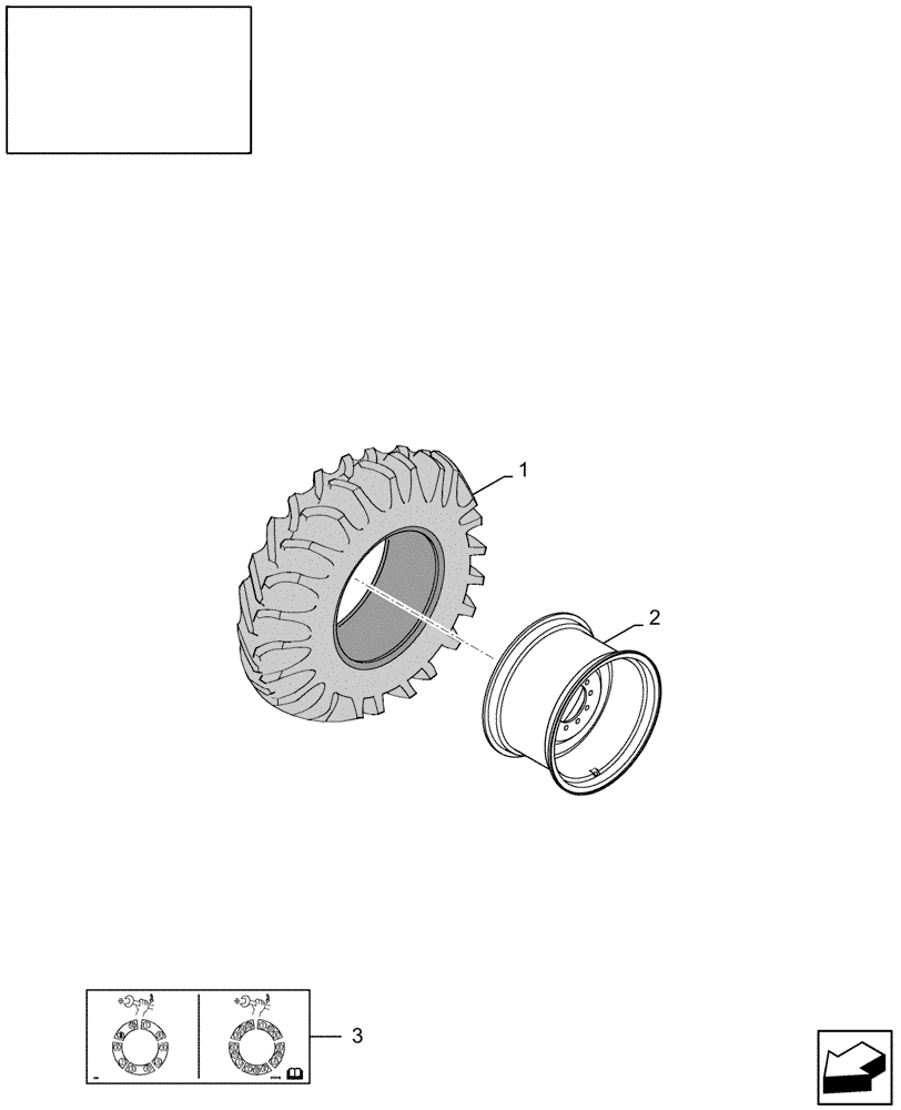 Схема запчастей Case IH 8010 - (44.100.01[01]) - WHEELS, FRONT - 30.5L-32 X DH27 - 7010/8010 (44) - WHEELS