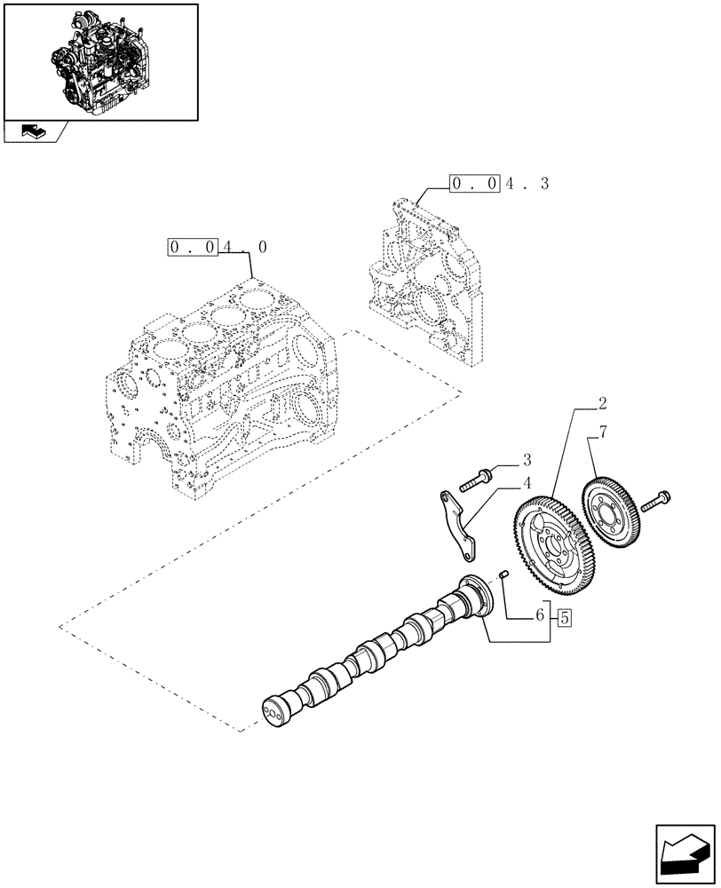 Схема запчастей Case IH FARMALL 90 - (0.12.0) - CAMSHAFT - TIMING CONTROL (01) - ENGINE