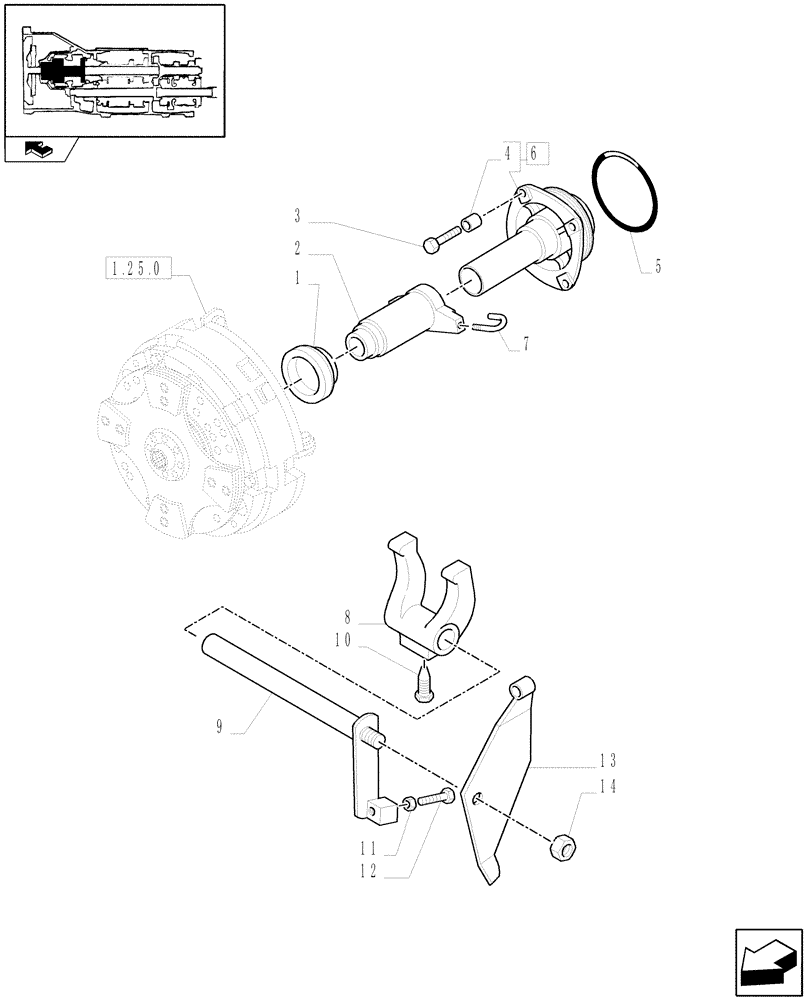 Схема запчастей Case IH FARMALL 75C - (1.26.2[01]) - LEVERS AND TIEROD (03) - TRANSMISSION