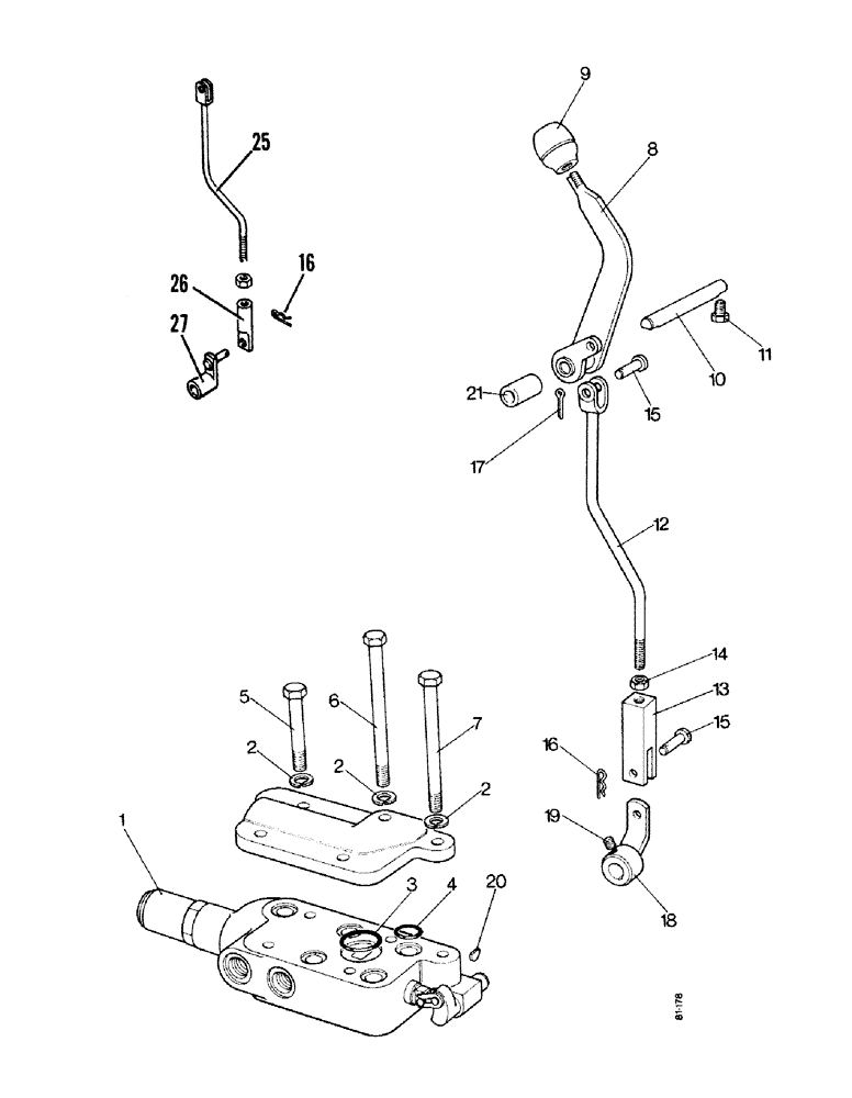 Схема запчастей Case IH 1490 - (K18-1) - SINGLE REMOTE VALVE, HIGH PLATFORM (07) - HYDRAULICS