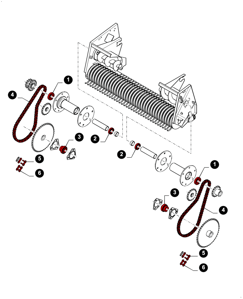 Схема запчастей Case IH LB433R - (00.00LB030[01]) - MAINTENANCE PARTS, ROTOR CUTTER - PICK-UP AUGER DRIVE (00) - GENERAL