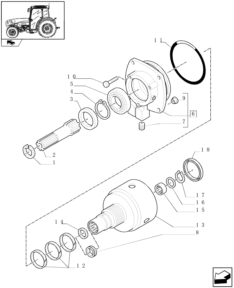 Схема запчастей Case IH FARMALL 85N - (1.28.7/02[01]) - 16X16 HYDR. TRANSM. WITH SYNCHRO GEARS AND POWER SHUTTLE - CLUTCH HOUSING PAN (VAR.330278-332278 / 743509) (03) - TRANSMISSION