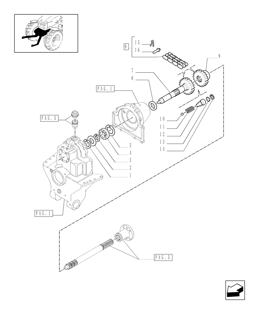 Схема запчастей Case IH MXM140 - (1.80.5[04]) - (VAR.780-781) LIFT AND FRONT PTO (WITH 6 -21 SPLINES) CCLS - DRIVE SHAFT AND RELEVANT PARTS (07) - HYDRAULIC SYSTEM