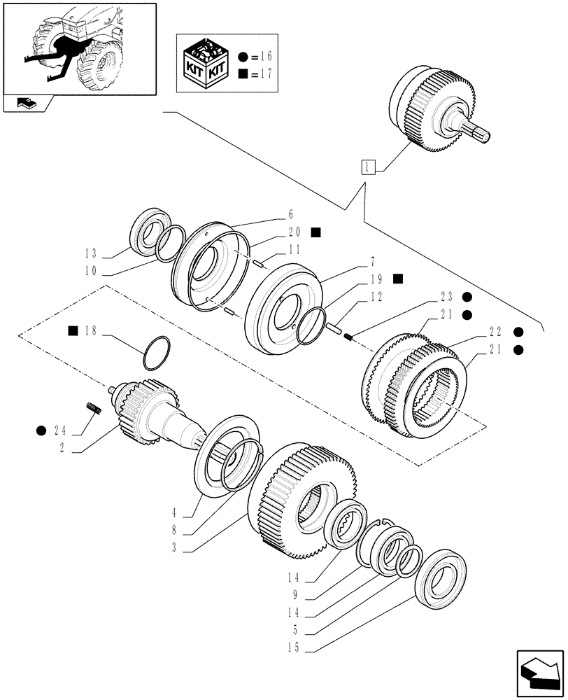 Схема запчастей Case IH PUMA 210 - (1.81.9/02G) - FRONT PTO - CLUTCH - BREAKDOWN (07) - HYDRAULIC SYSTEM