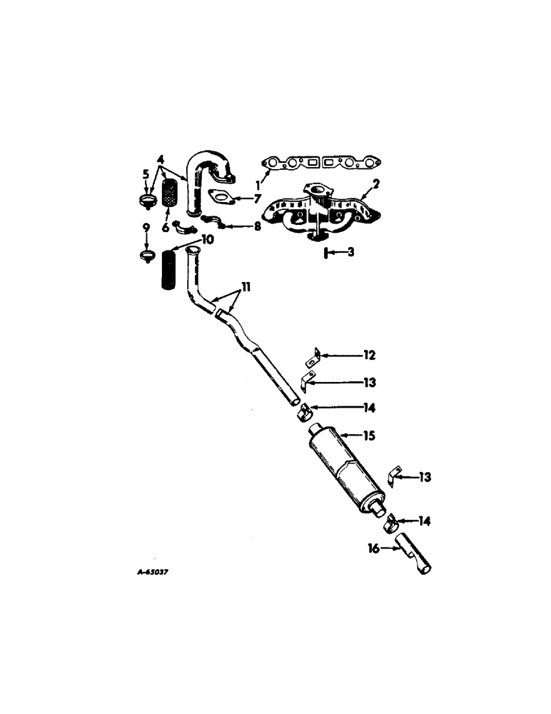 Схема запчастей Case IH 330 - (020[A]) - CARBURETED ENGINE, EXHAUST SYSTEM FOR INTERNATIONAL 340 GROVE TRACTORS (01) - ENGINE