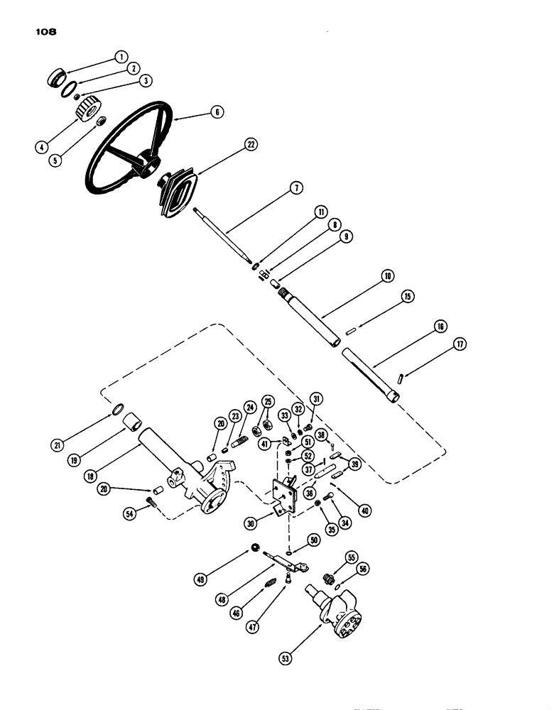 Схема запчастей Case IH 770 - (108) - ADJUSTABLE STEERING (05) - STEERING