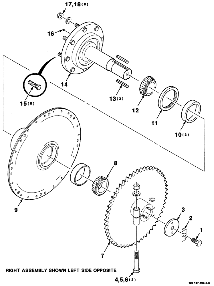 Схема запчастей Case IH 8860 - (06-06) - HUB AND AXLE ASSEMBLY (14) - MAIN GEARBOX & DRIVE