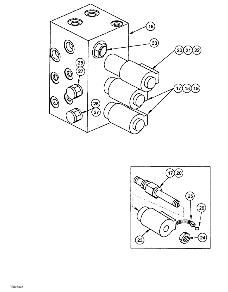 Схема запчастей Case IH AFS - (02-08) - MULTI-VARIABLE RATE VALVE (35) - HYDRAULIC SYSTEMS