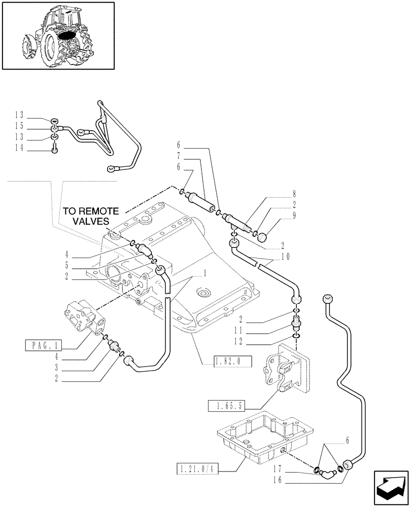 Схема запчастей Case IH MXM140 - (1.82.1[02]) - LIFTER, LINES (07) - HYDRAULIC SYSTEM