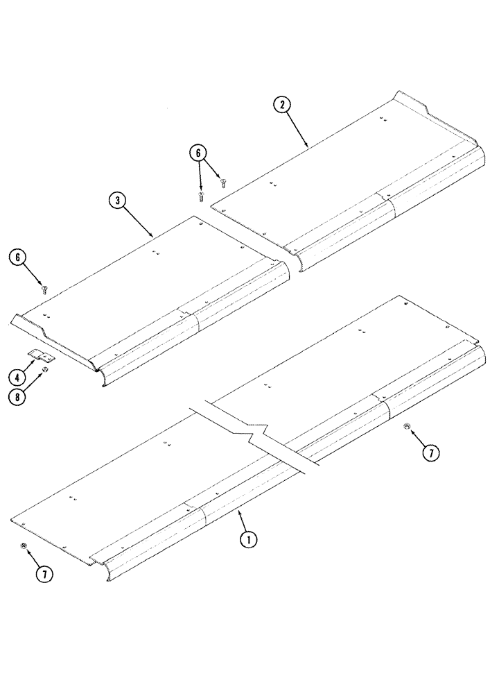 Схема запчастей Case IH 1020 - (09D-08) - BOTTOM SHEETS (09) - CHASSIS/ATTACHMENTS