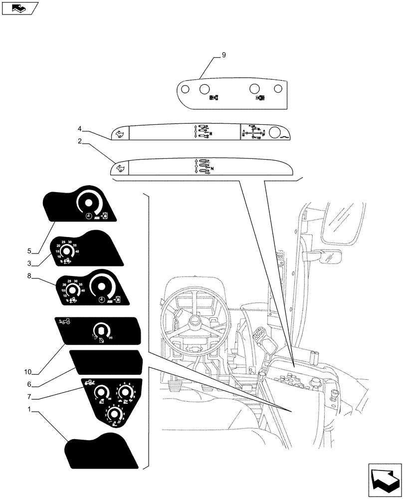 Схема запчастей Case IH PUMA 200 - (90.108.03) - ARMREST CONTROL UNIT - DECALS (90) - PLATFORM, CAB, BODYWORK AND DECALS