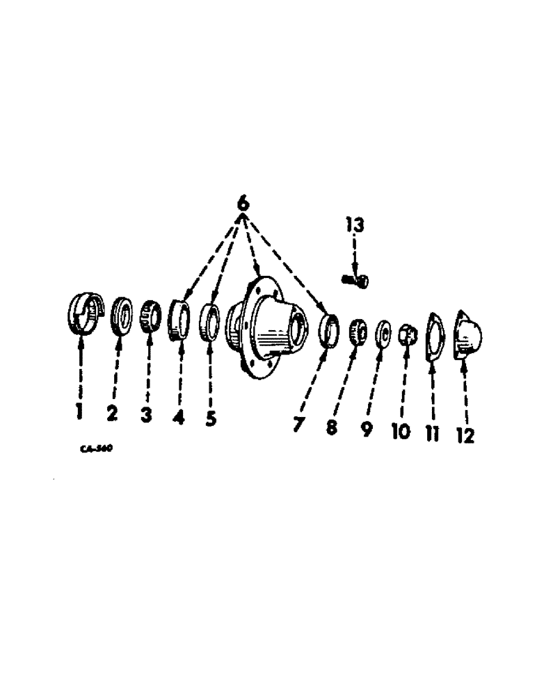 Схема запчастей Case IH HYDRO 70 - (14-05[A]) - SUSPENSION, FRONT WHEEL HUB, BEARINGS AND CAP, TRICYCLE FRONT AXLES Suspension