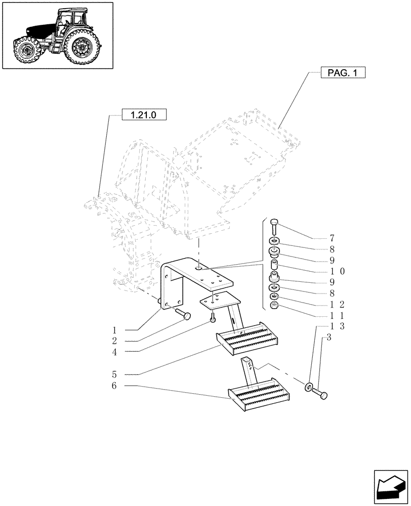 Схема запчастей Case IH JX1080U - (1.87.0[02]) - LADDER (L/CAB) (08) - SHEET METAL