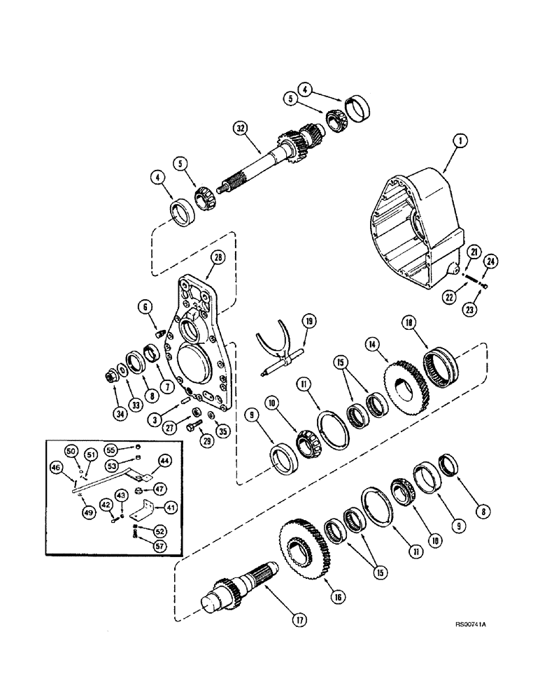 Схема запчастей Case IH 1680 - (9B-12) - ROTOR DRIVE GEAR HOUSING, 1315328C4 (14) - ROTOR, CONCANVES & SIEVE