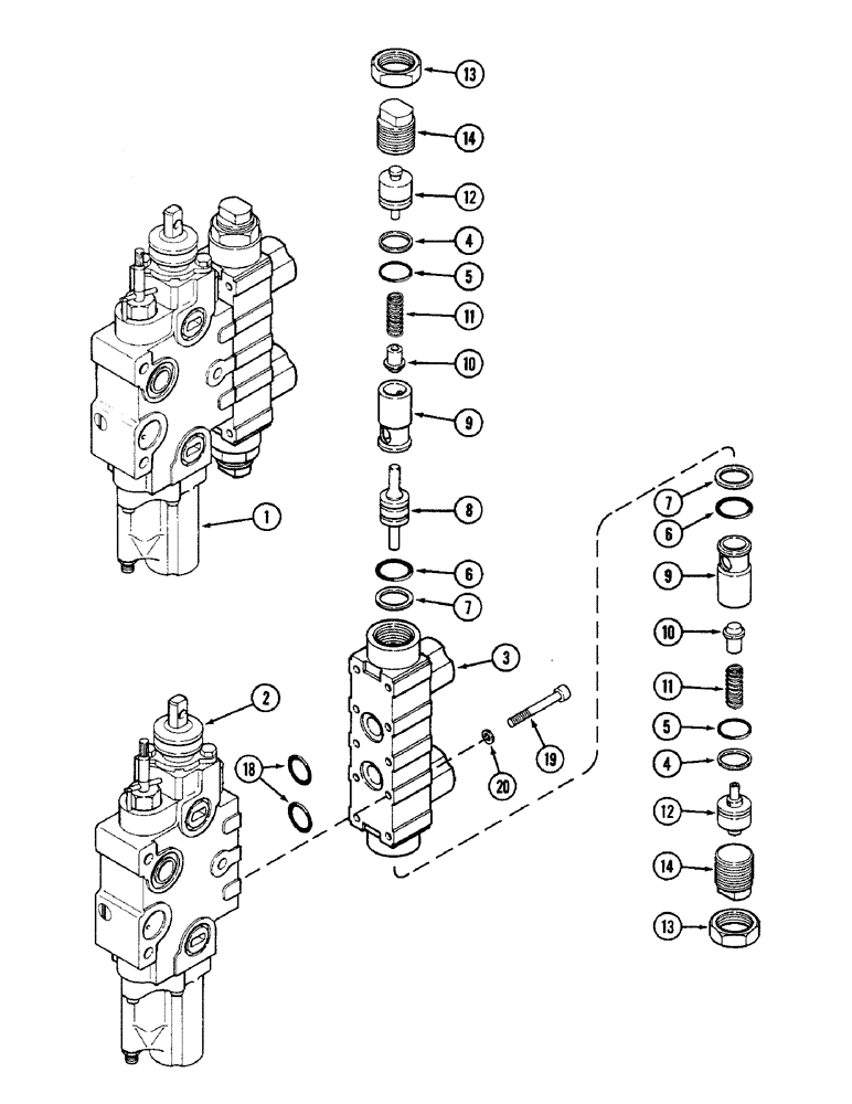 Схема запчастей Case IH 2096 - (8-306) - REMOTE CONTROL VALVE, ADD ON FOR SECOND OR THIRD CIRCUIT WITH LOAD CHECK (08) - HYDRAULICS