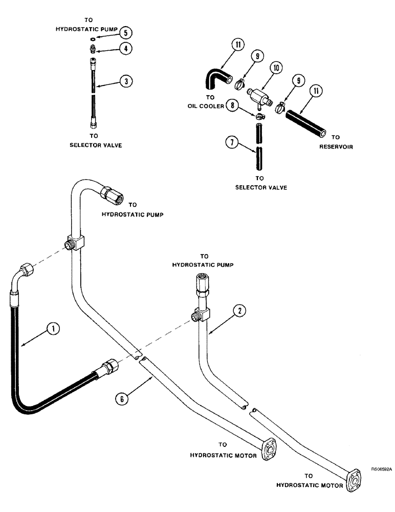 Схема запчастей Case IH 1680 - (5-32) - UPPER HYDRAULIC SYSTEM, POWER GUIDE AXLE, PRIOR TO P.I.N. JJC00440001 (04) - STEERING