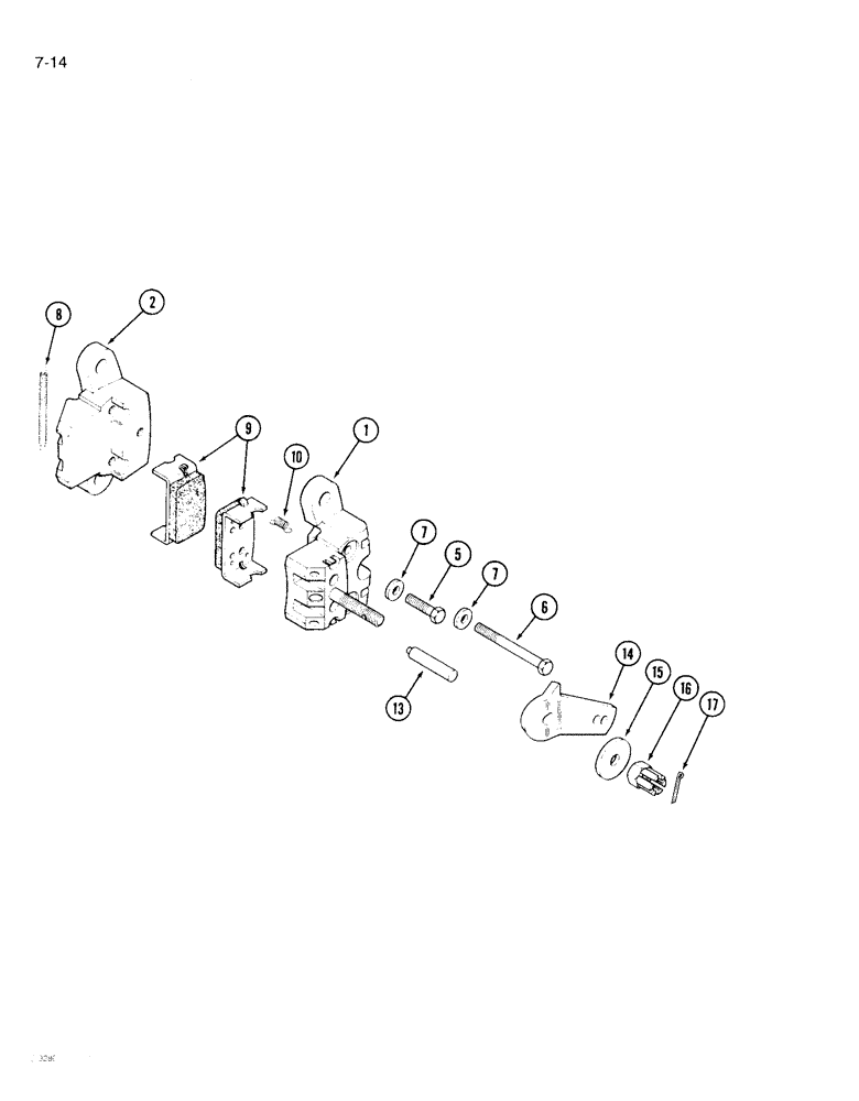 Схема запчастей Case IH 1896 - (7-14) - CALIPER DISC BRAKE (07) - BRAKES