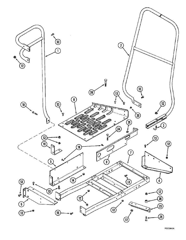 Схема запчастей Case IH 1680 - (9H-22) - OPERATORS PLATFORM EXTENSION (12) - CHASSIS