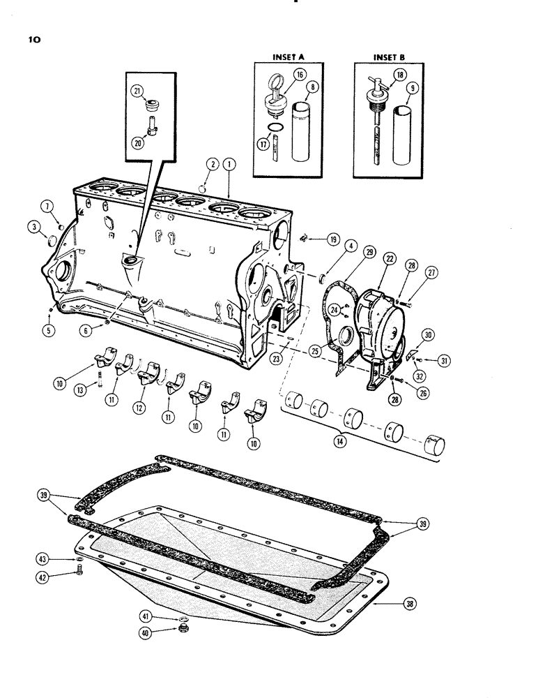 Схема запчастей Case IH 930-SERIES - (010) - CYLINDER BLOCK, (401) DIESEL ENGINE (02) - ENGINE