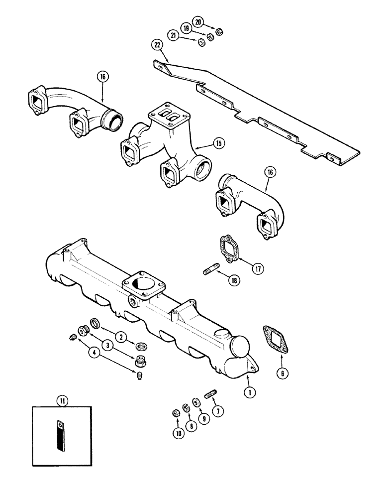 Схема запчастей Case IH 2394 - (2-16) - INTAKE AND EXHAUST MANIFOLDS, 504BDT DIESEL ENGINE (02) - ENGINE