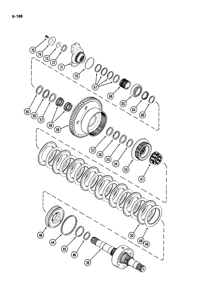 Схема запчастей Case IH 4994 - (6-186) - 8 INCH (203 MM) CLUTCH ASSEMBLY (CONTINUED) (06) - POWER TRAIN