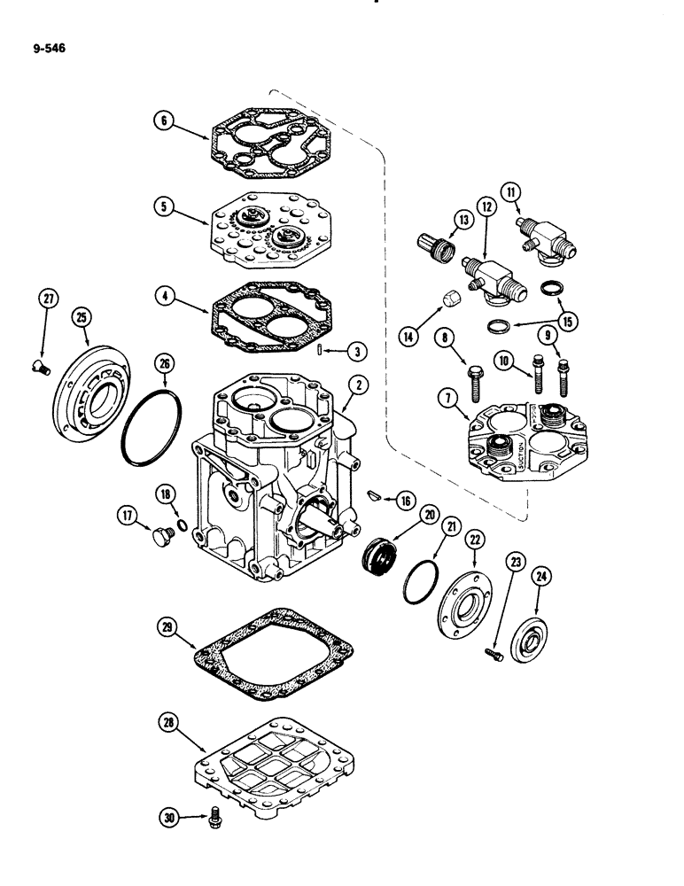 Схема запчастей Case IH 2294 - (9-546) - AIR CONDITIONING, AIR COMPRESSOR (09) - CHASSIS/ATTACHMENTS