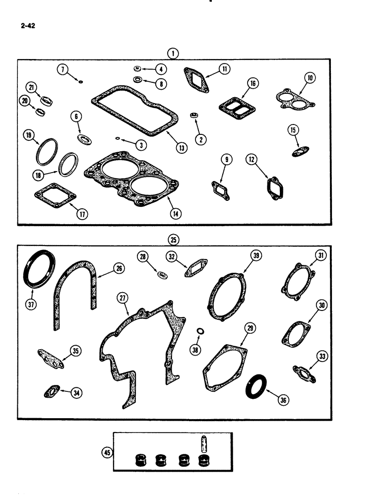 Схема запчастей Case IH 2294 - (2-042) - ENGINE GASKET KITS, 504BDT DIESEL ENGINE (02) - ENGINE