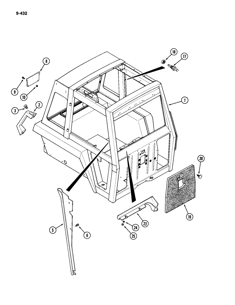 Схема запчастей Case IH 2094 - (9-432) - CAB ASSEMBLY (09) - CHASSIS/ATTACHMENTS