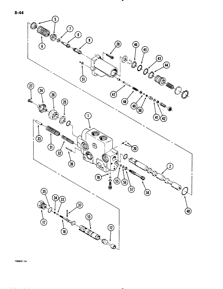 Схема запчастей Case IH 9110 - (8-44) - HYDRAULIC REMOTE VALVE SECTION, FIRST, SECOND, THIRD AND FOURTH WITH FLOAT (08) - HYDRAULICS