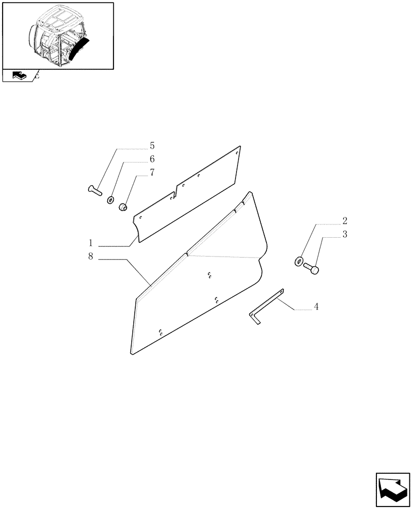 Схема запчастей Case IH PUMA 125 - (1.92.5/01[02]) - WIDE REAR FENDERS - SUPPORTS (VAR.330518-331518) (10) - OPERATORS PLATFORM/CAB