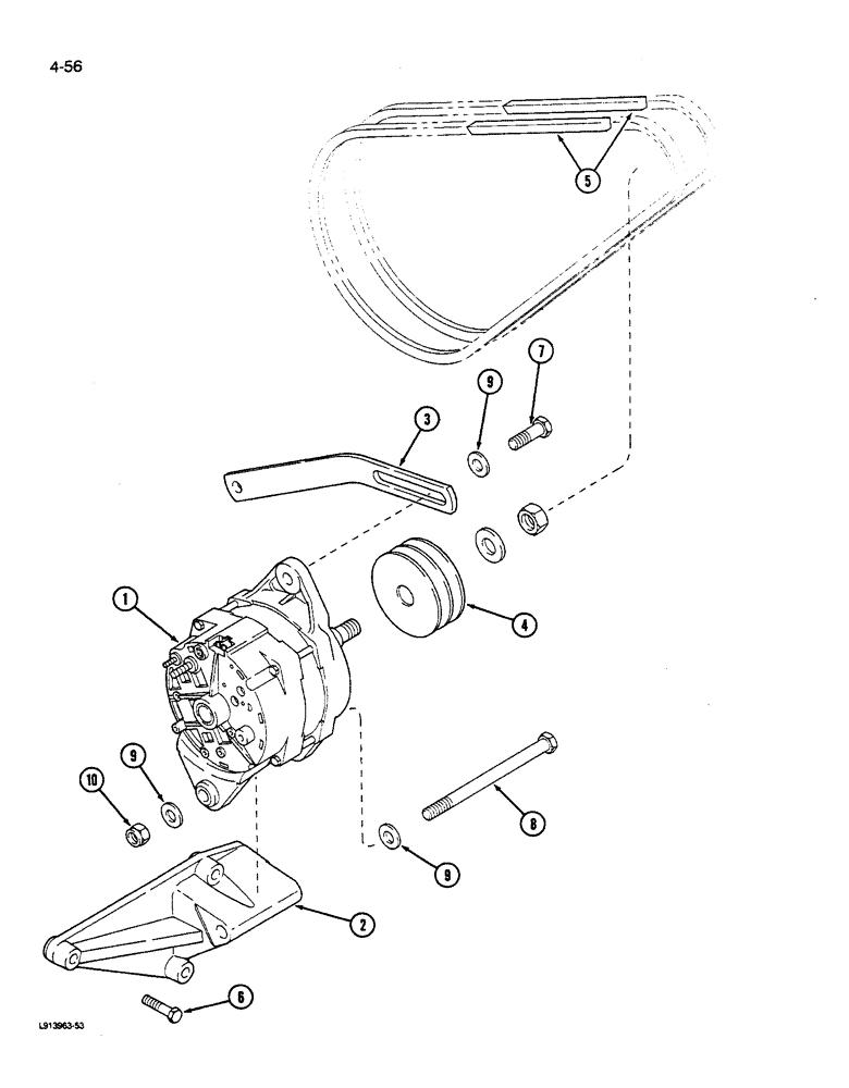 Схема запчастей Case IH 9280 - (4-056) - ALTERNATOR MOUNTING (04) - ELECTRICAL SYSTEMS