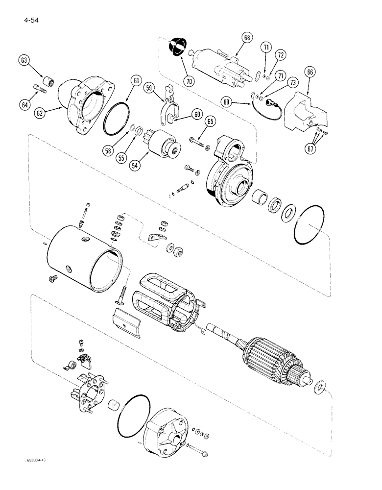 Схема запчастей Case IH 1844 - (4-54) - STARTER ASSEMBLY (06) - ELECTRICAL SYSTEMS