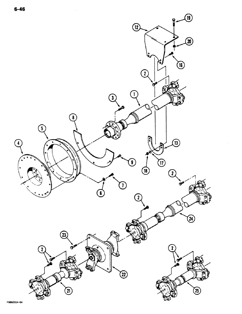 Схема запчастей Case IH 9170 - (6-46) - DRIVE SHAFT MOUNTING (06) - POWER TRAIN