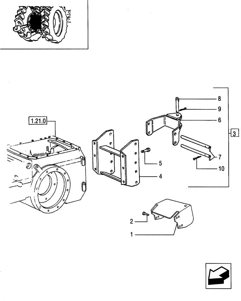 Схема запчастей Case IH JX85 - (1.89.1) - (VAR.954) HITCH (HOLE DIAMETER 29 - 33 MM) - TYPE C (09) - IMPLEMENT LIFT