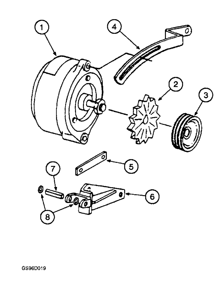 Схема запчастей Case IH 1400 - (4-14) - ALTERNATOR-GENERATOR MOUNTING (06) - ELECTRICAL SYSTEMS