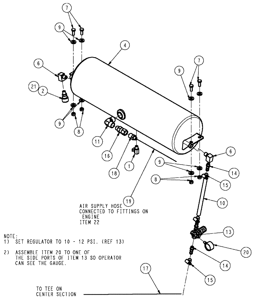 Схема запчастей Case IH 3185 - (09-001) - FOAMER AIR TANK GROUP Liquid Plumbing