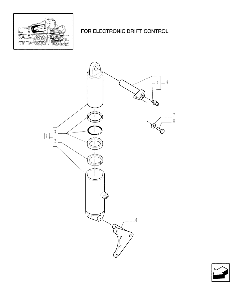 Схема запчастей Case IH MAXXUM 110 - (1.82.6/04) - CYLINDERS (VAR.330908-331908) (07) - HYDRAULIC SYSTEM