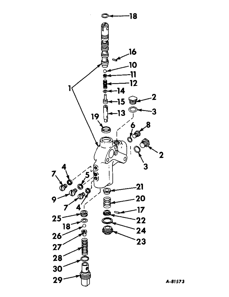 Схема запчастей Case IH B414 - (124) - HYDRAULIC SYSTEM, DOUBLE ACTING AUXILIARY VALVE (07) - HYDRAULIC SYSTEM