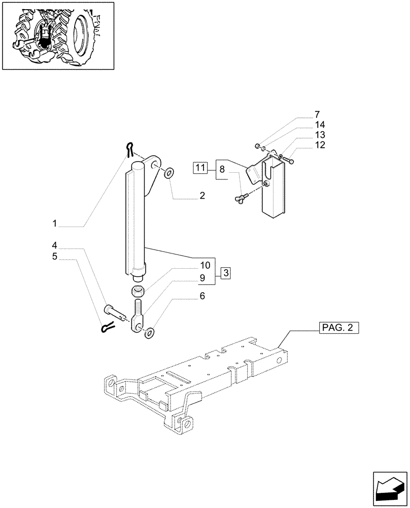 Схема запчастей Case IH MAXXUM 115 - (1.89.3/01[03]) - APUH - HYDRAULIC PUSH BACK WITH SWINGING DRAWBAR - TOW HOOK (VAR.331945-332945-333945) (09) - IMPLEMENT LIFT