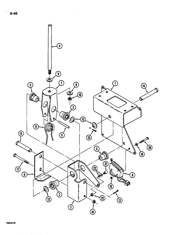 Схема запчастей Case IH 9170 - (6-40) - TRANSMISSION SHIFT CONTROLS, MODE CONTROL, P.I.N. JCB0002116 AND AFTER (06) - POWER TRAIN