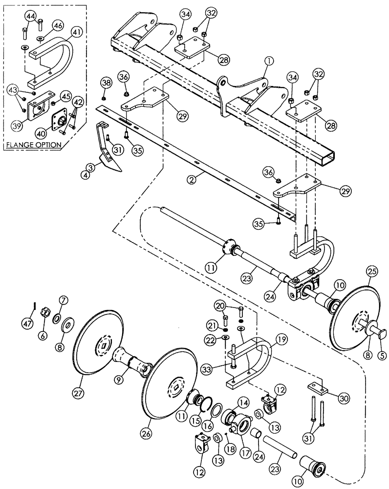 Схема запчастей Case IH MRX690 - (75.200.07) - REAR DISK GANG - 5 SHANK ASSEMBLY (QUANTITIES FOR ONE GANG ASSEMBLY) 2006 MODELS & PRIOR 