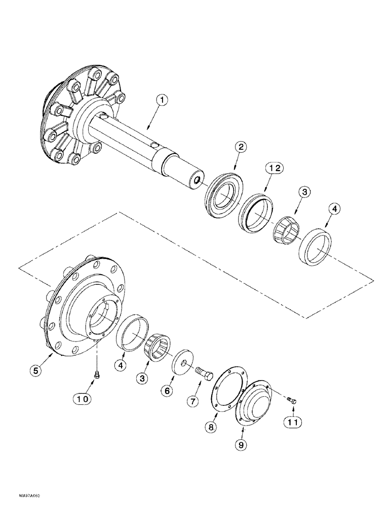 Схема запчастей Case IH 9380 QUADTRAC - (6-072) - AXLE ASSEMBLY, REAR IDLER (06) - POWER TRAIN