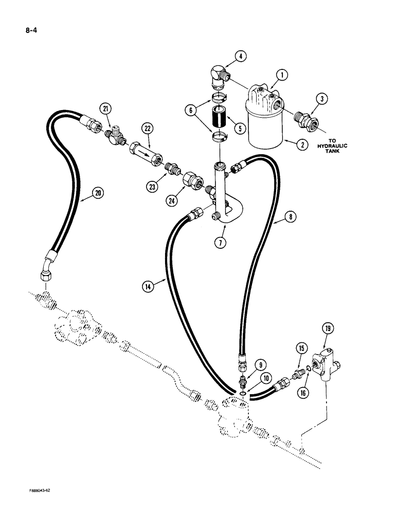 Схема запчастей Case IH 9190 - (8-04) - HYDRAULIC SYSTEM, FILTER CIRCUIT (08) - HYDRAULICS