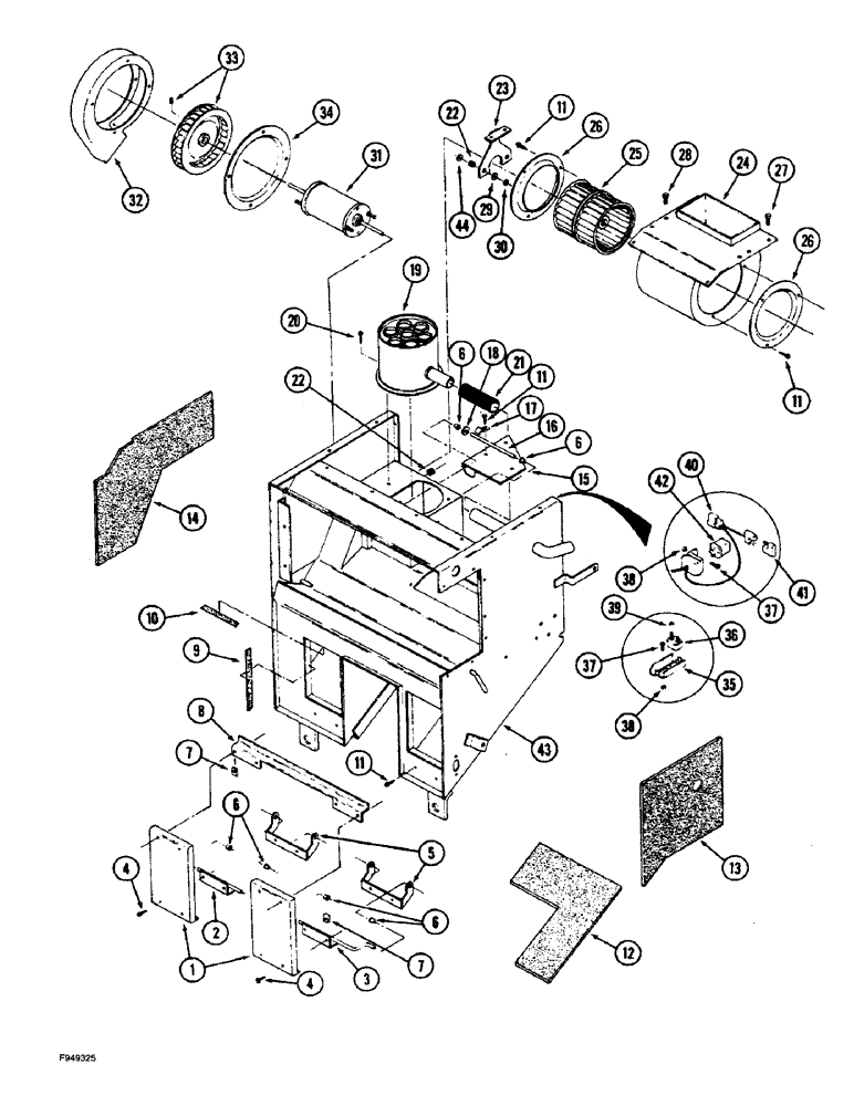 Схема запчастей Case IH 9280 - (9-090) - CAB AIR CCONDITIONER & HEATER MODULE INTERNAL COMPONENTS PRIOR TO P.I.N. JCB0028400 (09) - CHASSIS/ATTACHMENTS