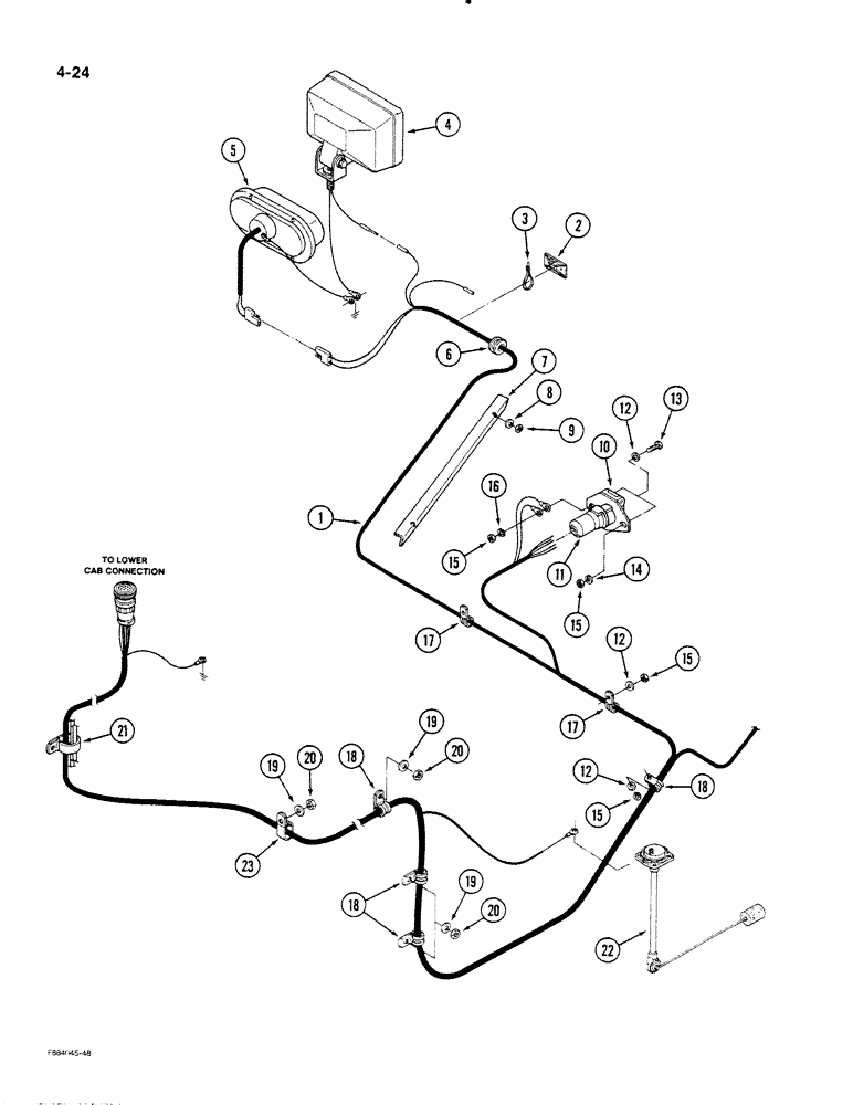 Схема запчастей Case IH STEIGER - (4-24) - REAR FRAME HARNESS (04) - ELECTRICAL SYSTEMS