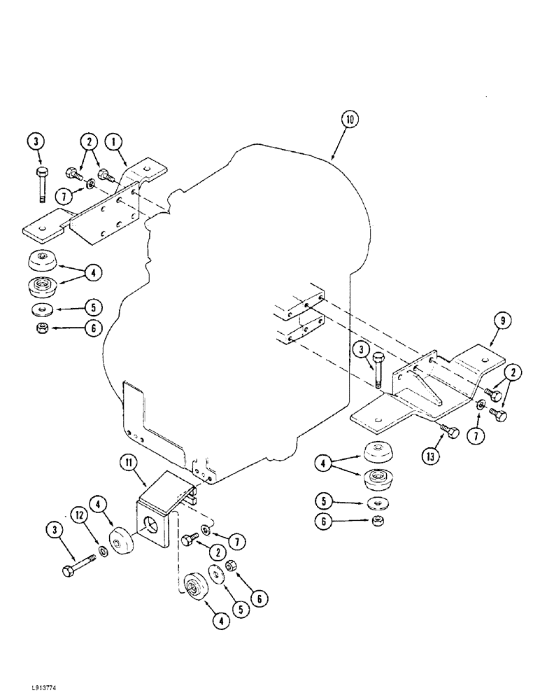 Схема запчастей Case IH 9380 - (6-004) - TRANSMISSION MOUNTING, SYNCHROSHIFT TRACTOR (06) - POWER TRAIN