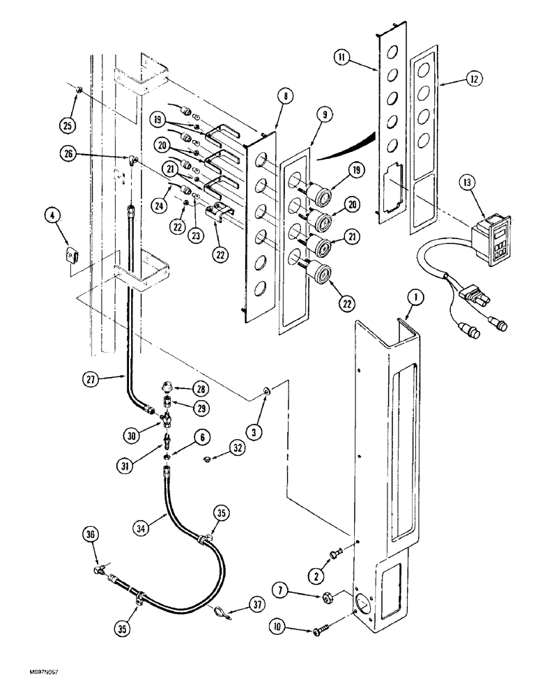 Схема запчастей Case IH 9310 - (4-028) - GAUGE PANEL, P.I.N. JEE0071001 AND AFTER (04) - ELECTRICAL SYSTEMS