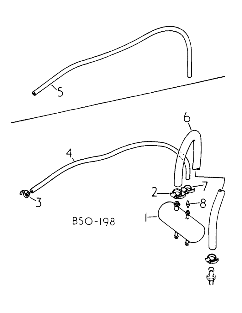 Схема запчастей Case IH 785 - (04-019) - BRAKE RESERVOIR AND HOSES SYNCHRO 6446 UP, 278-541 UP (5.1) - BRAKES