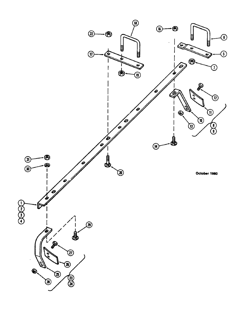 Схема запчастей Case IH D39 - (36) - SCRAPER BARS & SCRAPERS, MAIN GANG 