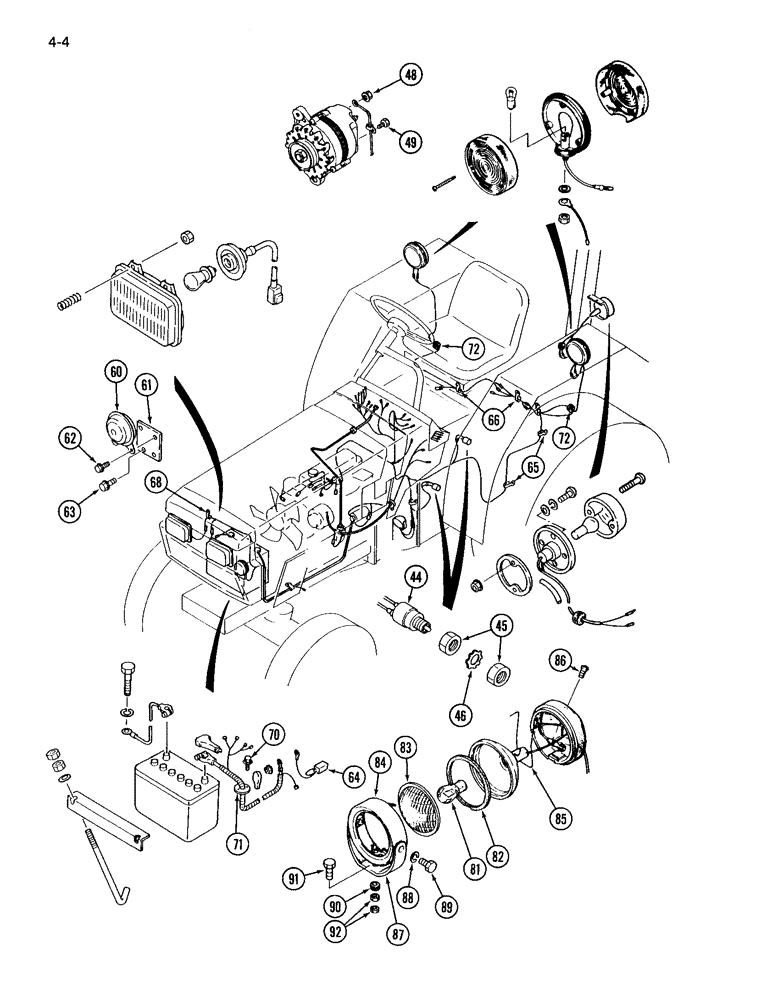 Схема запчастей Case IH 265 - (4-04) - WIRING HARNESS AND BATTERY (04) - ELECTRICAL SYSTEMS